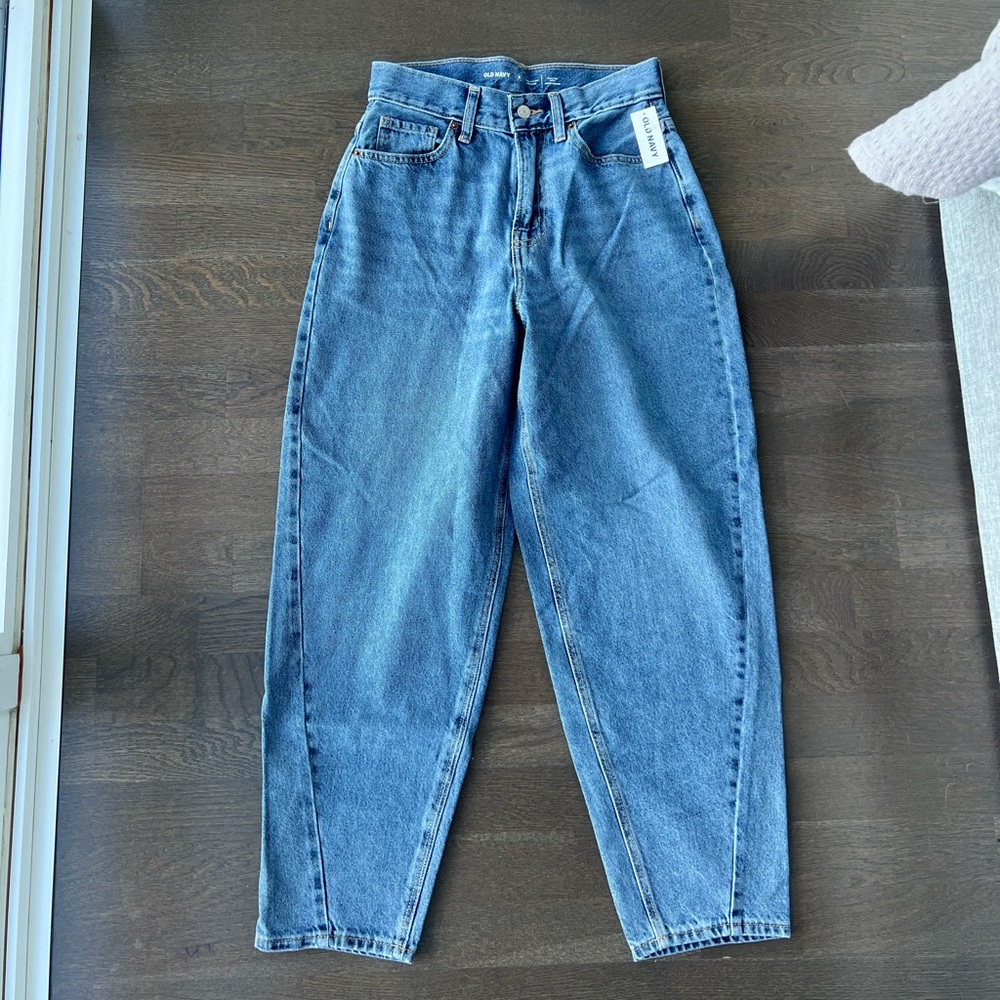 Old Navy High Rise Balloon Blue Women's Jeans